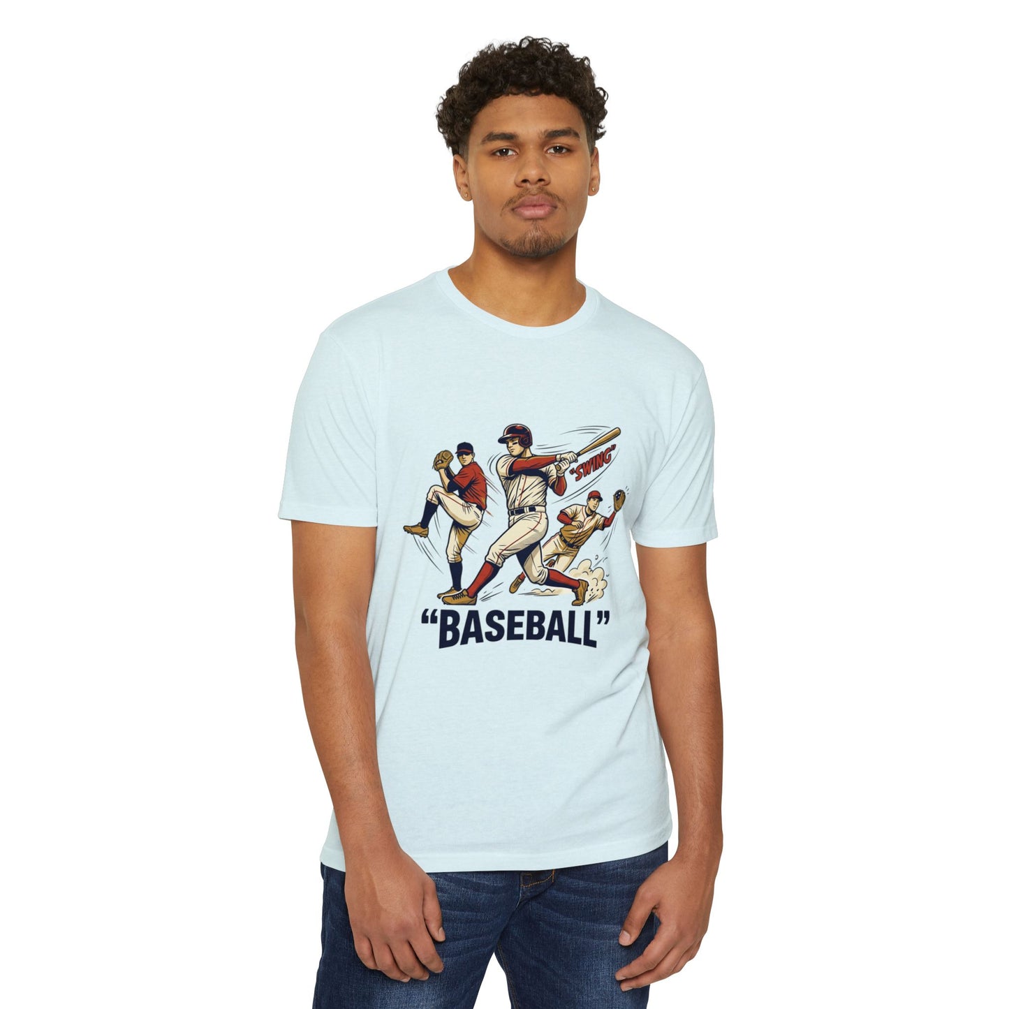 Vintage Baseball Players Tee – Retro 'BASEBALL' Graphic T-Shirt