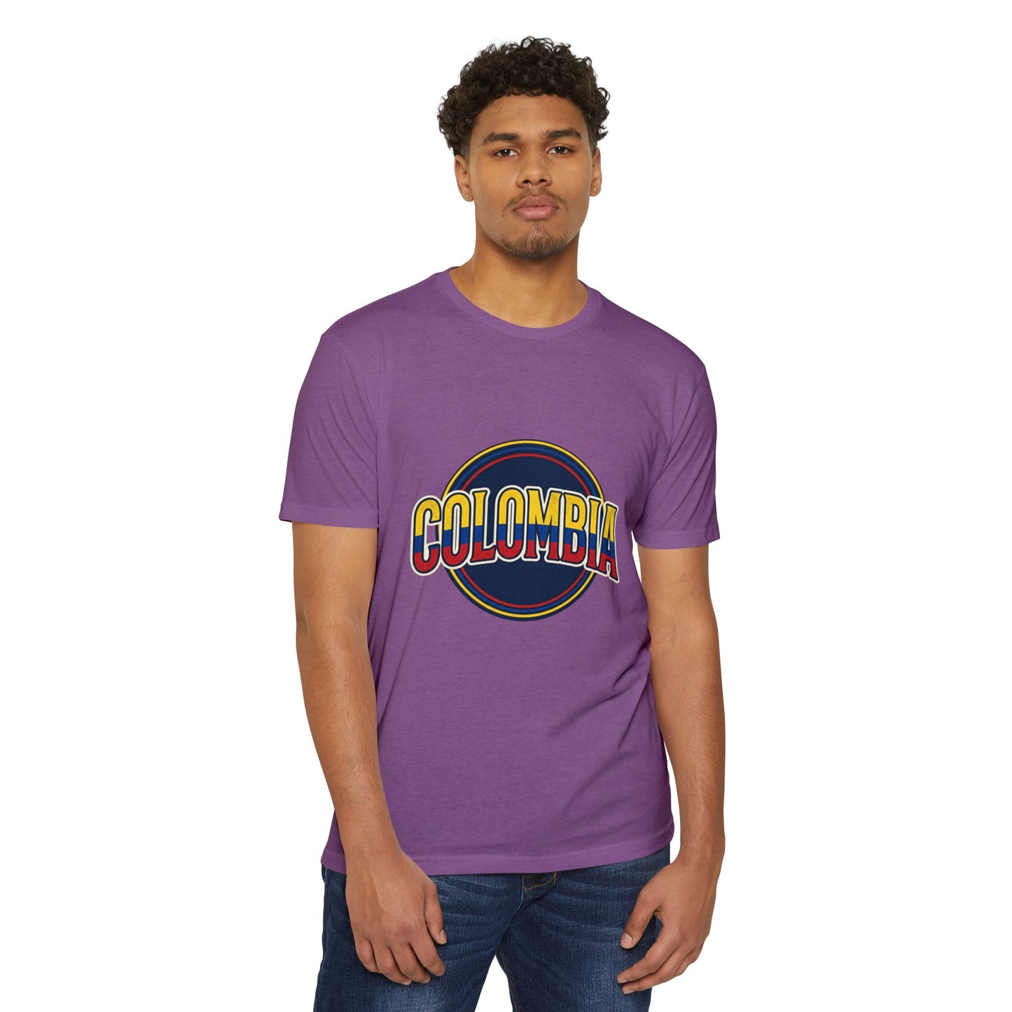 Colombia Retro Circle Vintage Flag Travel T-Shirt