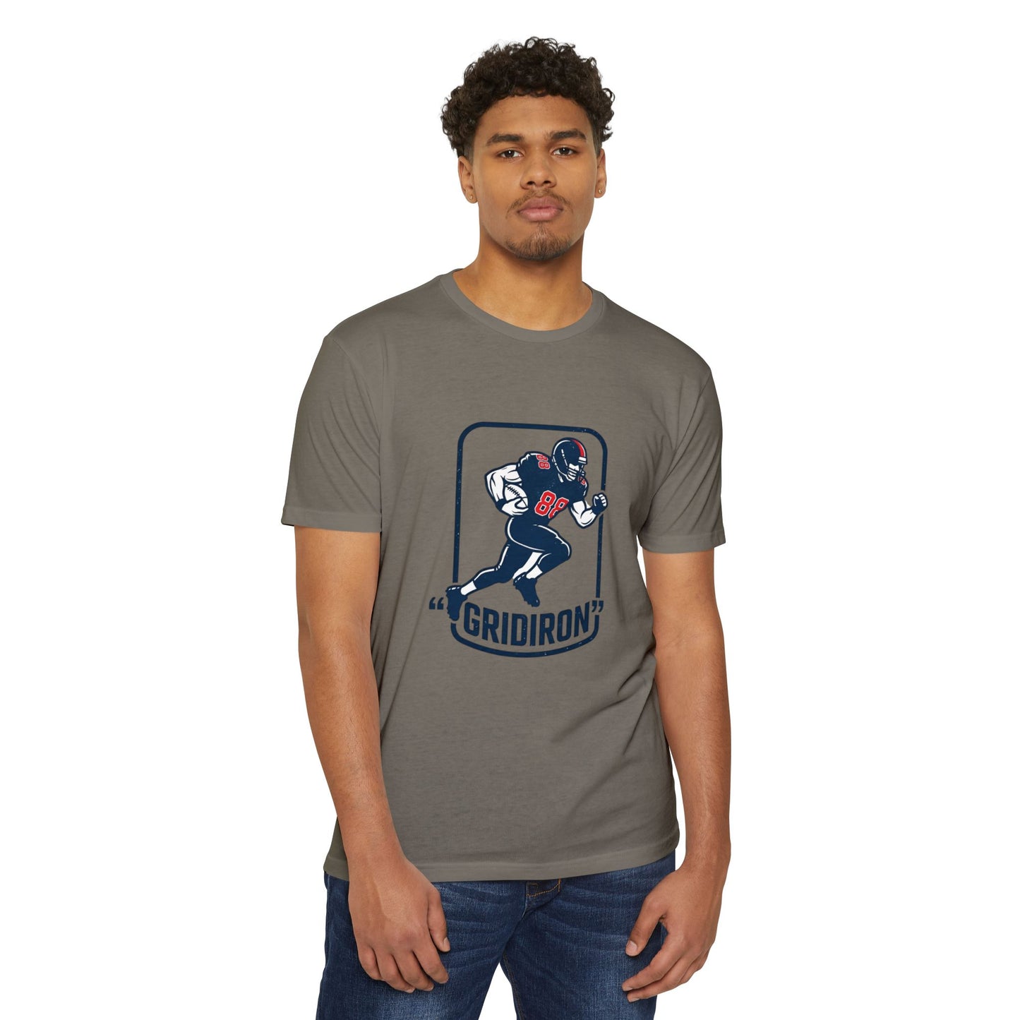 Gridiron Football Player T-Shirt — Retro Helmet Design