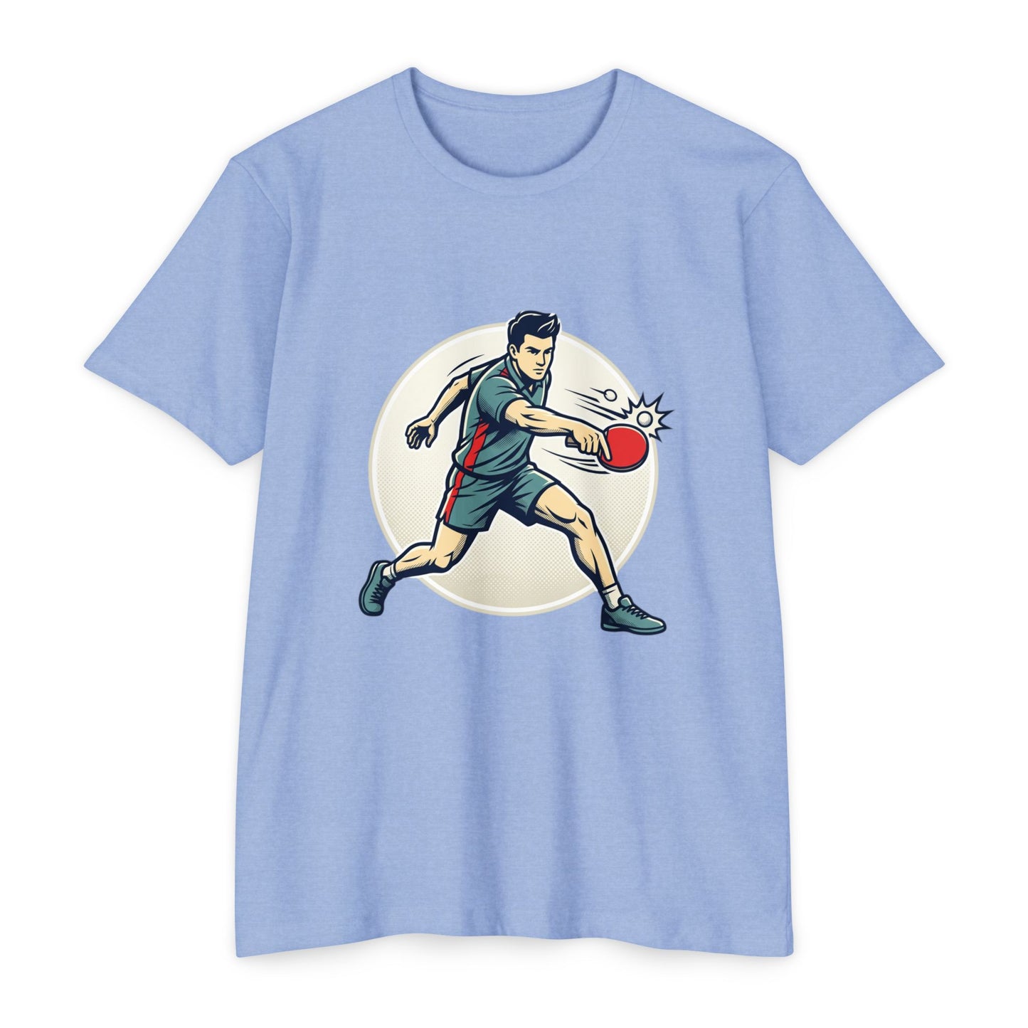 Table Tennis Player Illustration T-Shirt — Ping Pong Athlete Graphic Tee