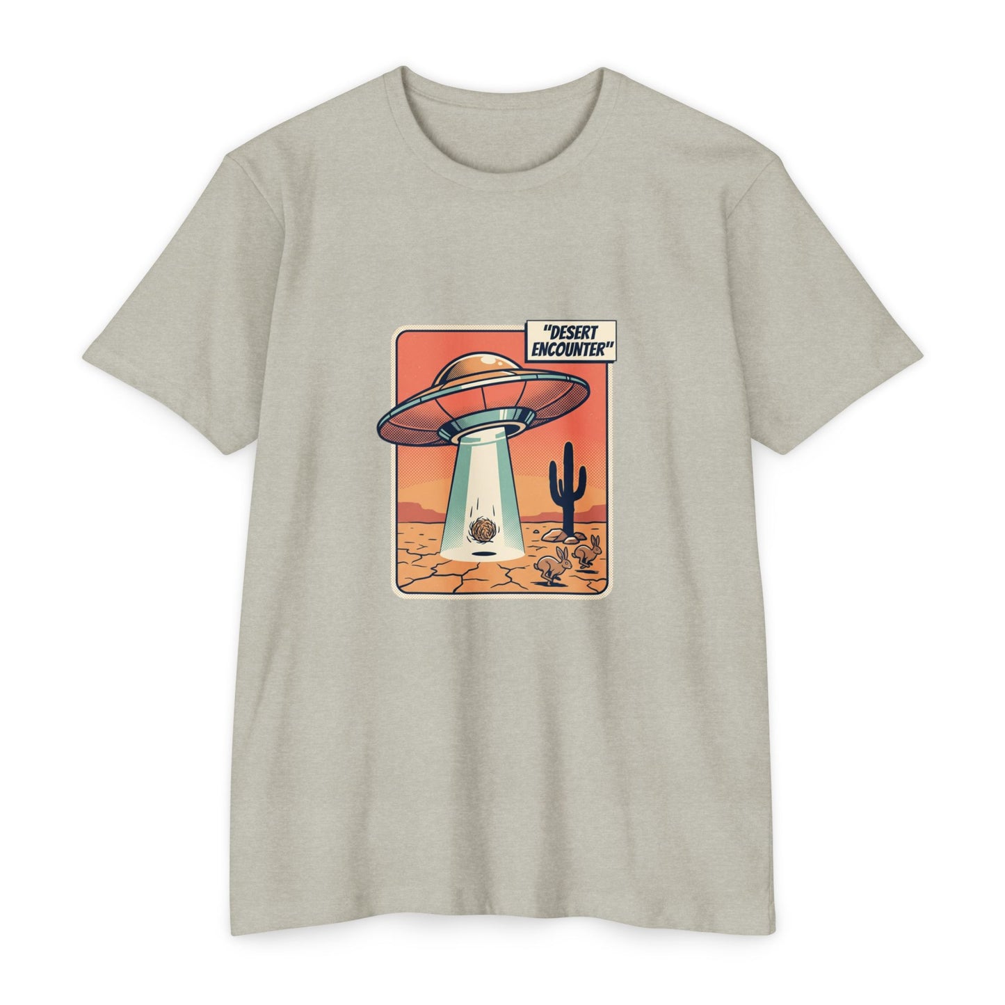 Desert Encounter T-Shirt – Retro UFO Alien Abduction Tee