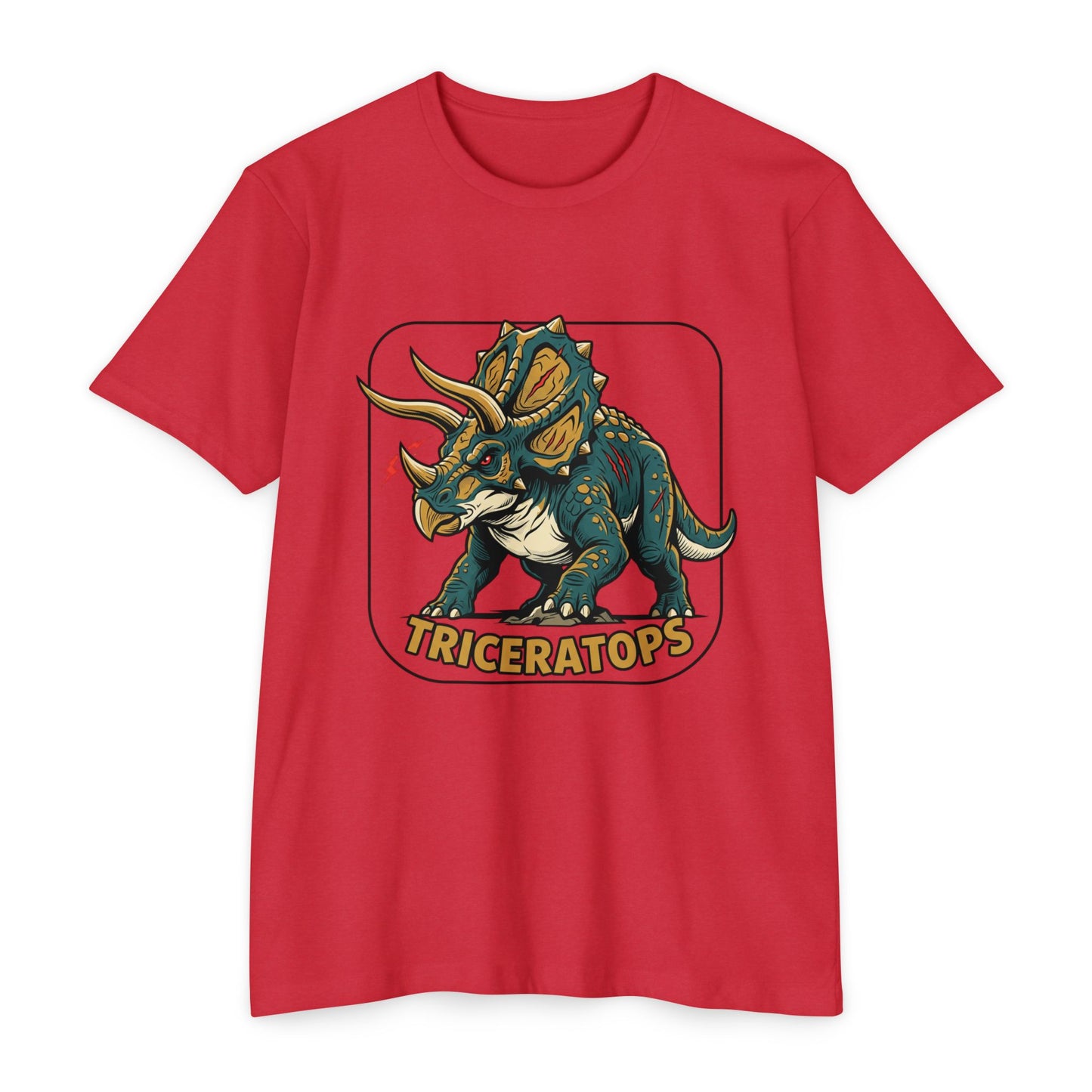 Triceratops Graphic T-Shirt — Retro Dinosaur Tee for Kids & Adults