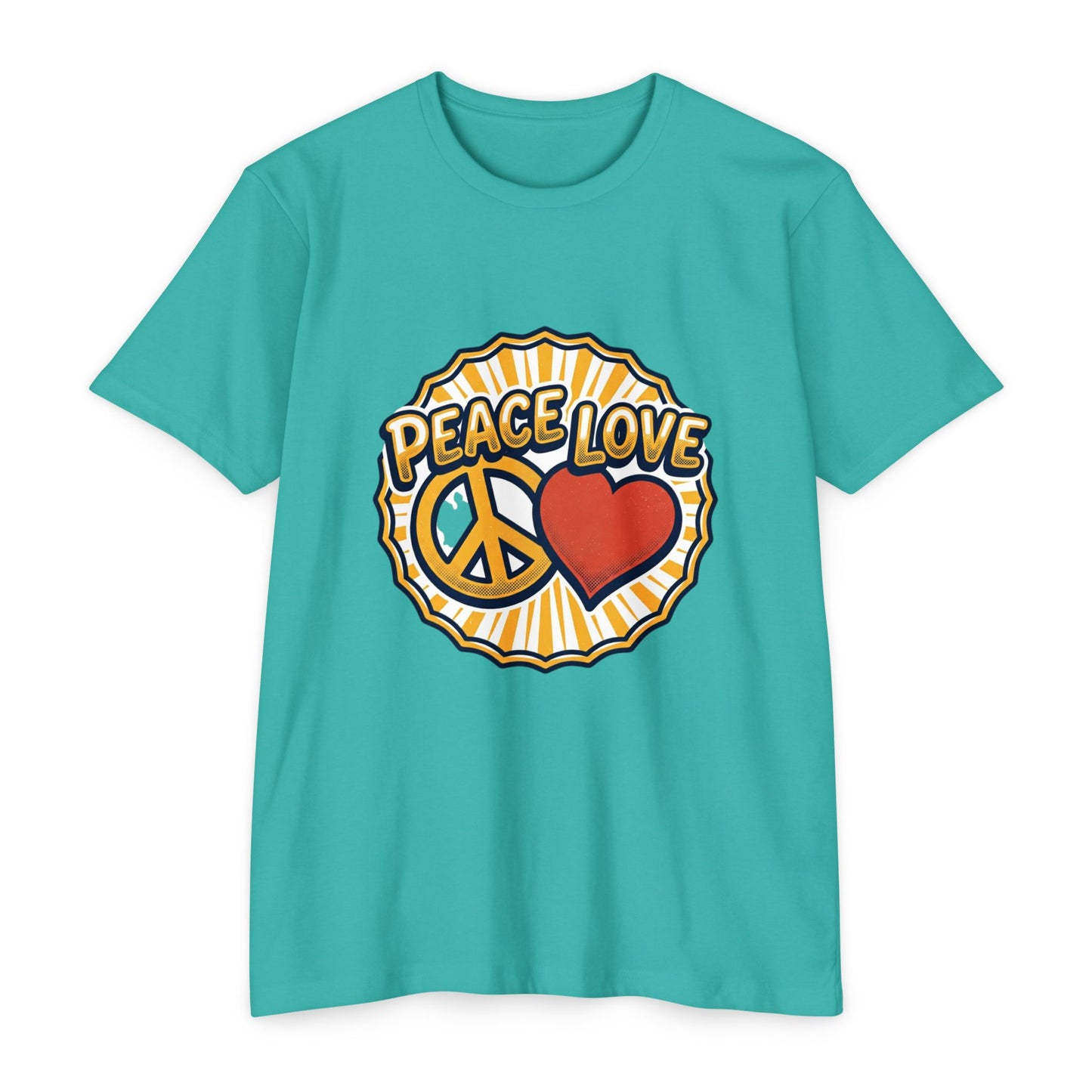 Peace Love Heart T-Shirt – Retro 70s Peace Sign Tee
