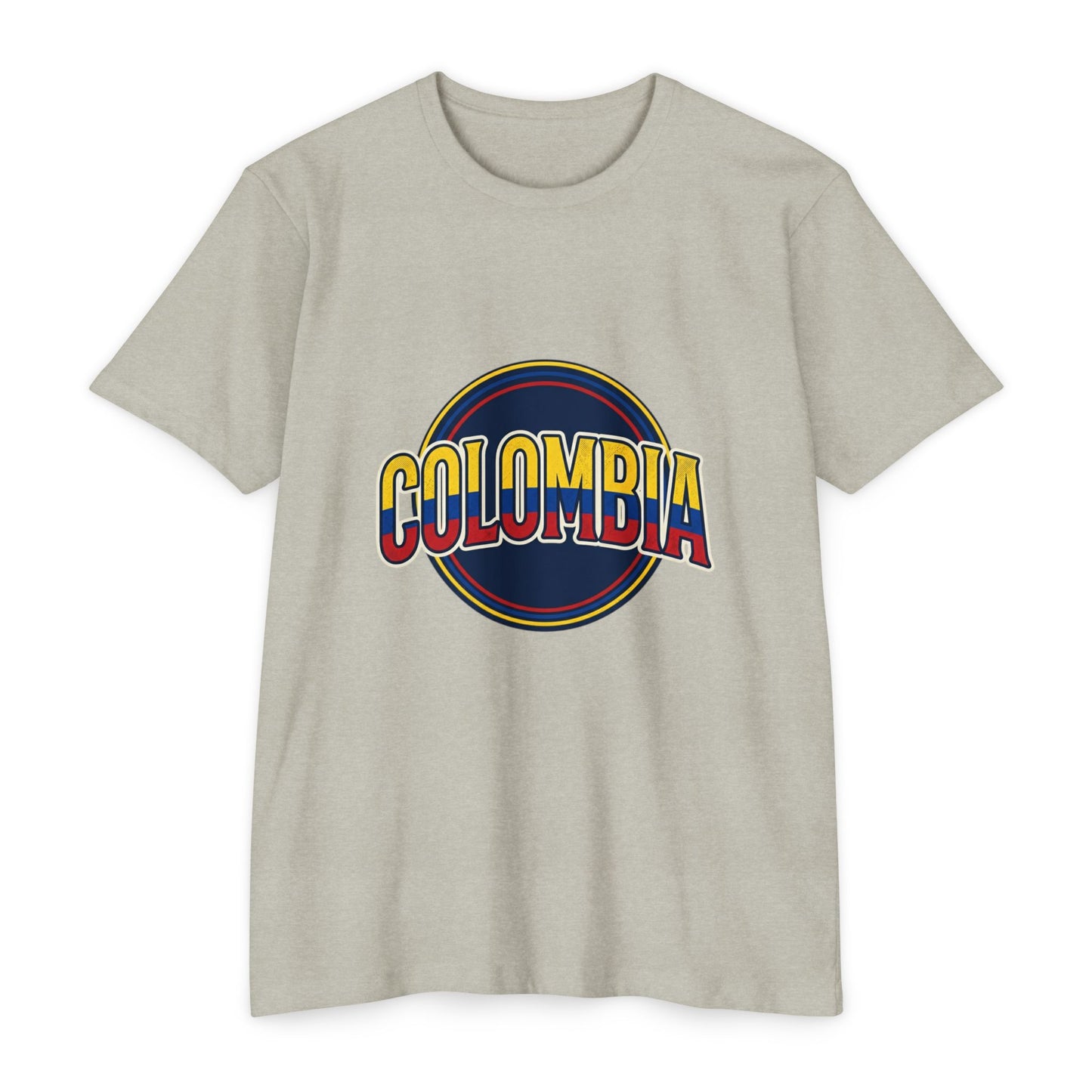 Colombia Retro Circle Vintage Flag Travel T-Shirt