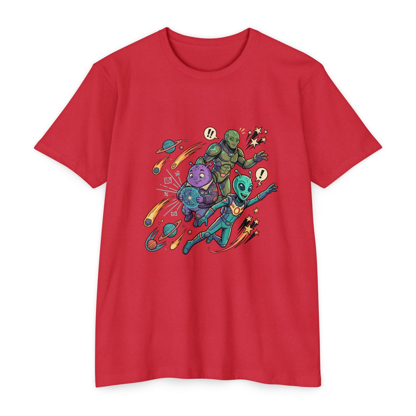 Alien Skate Crew T-Shirt — Retro Space Skateboarding Graphic Tee