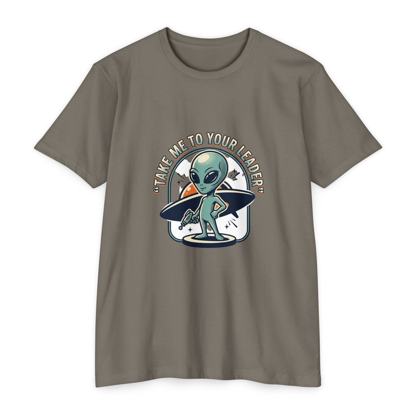 Alien Surfer T-Shirt — "Take Me to Your Leader" Graphic Tee