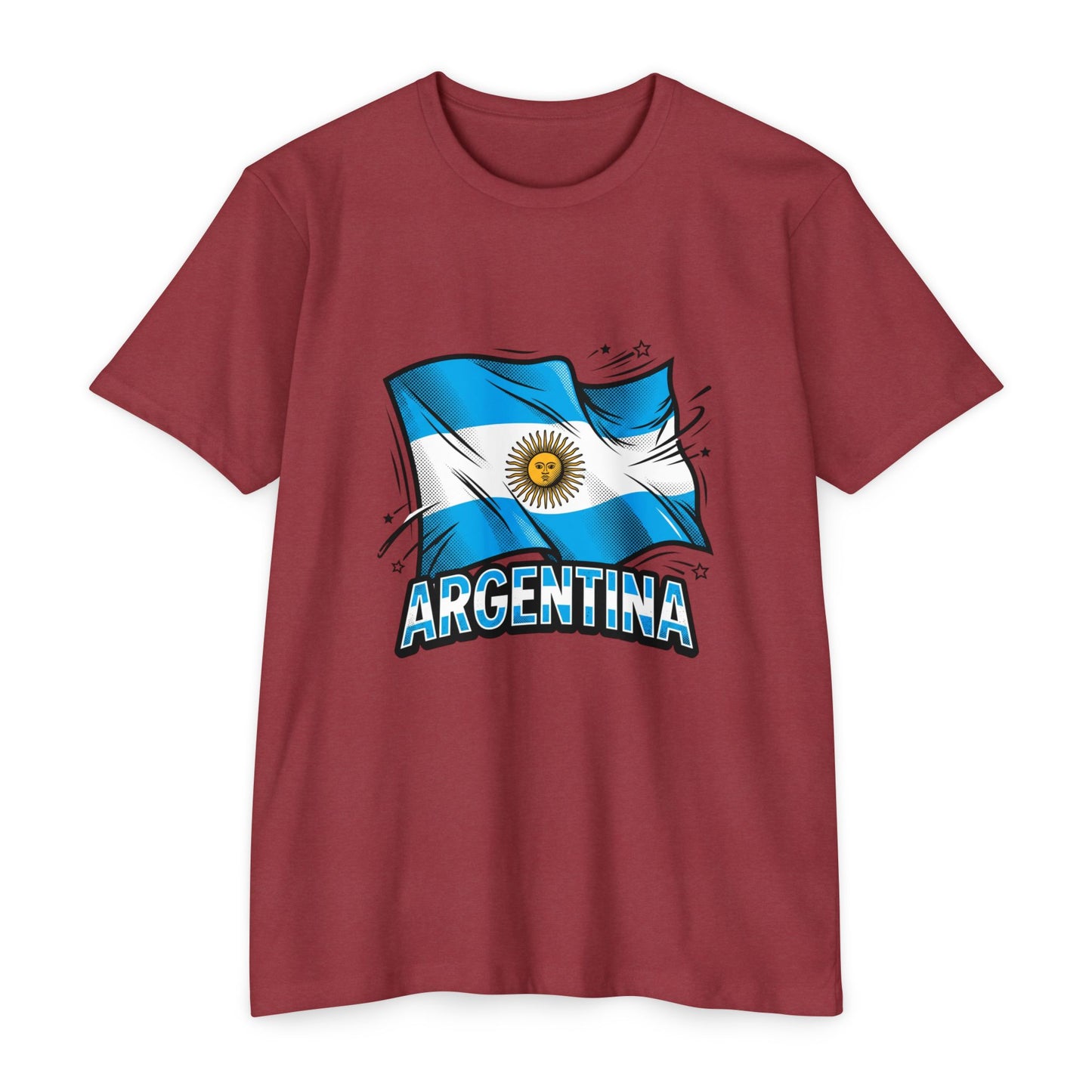 Argentina Flag Waving Graphic T-Shirt