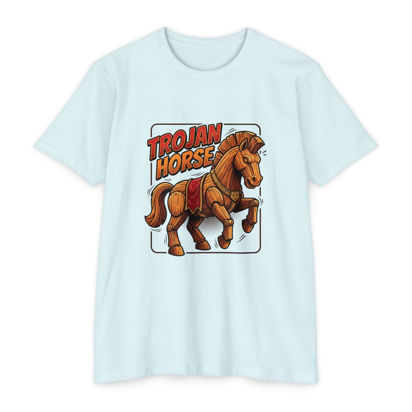 Trojan Horse Graphic Tee - Vintage Wooden Horse Illustration T-Shirt