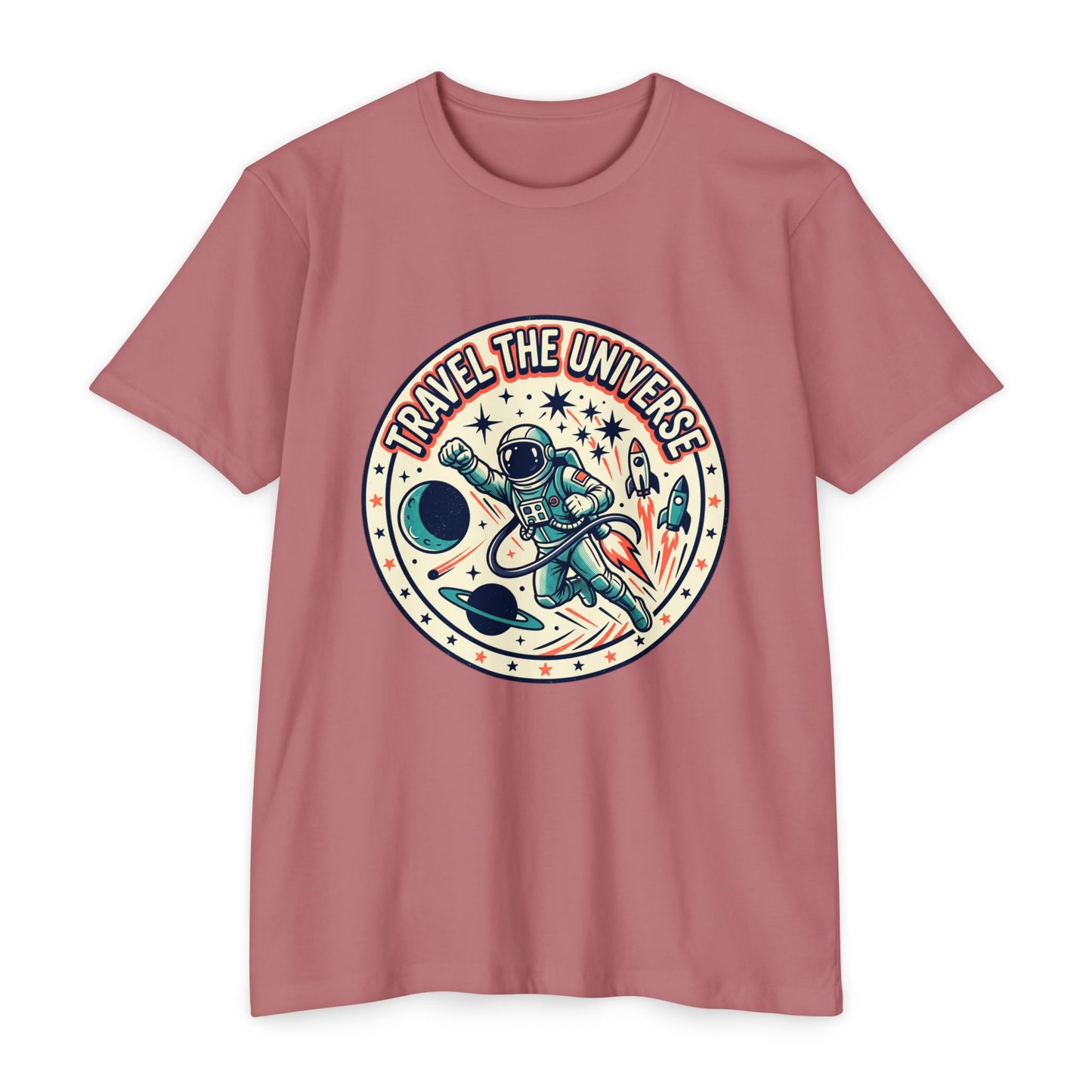 Travel the Universe Astronaut Retro Space T-Shirt
