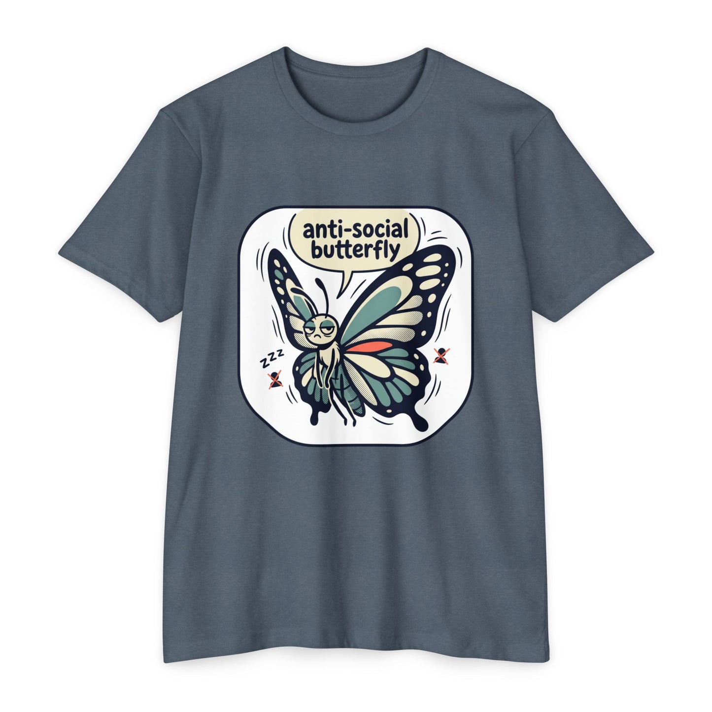 Anti-Social Butterfly T-Shirt — Cute Lazy Butterfly Graphic Tee