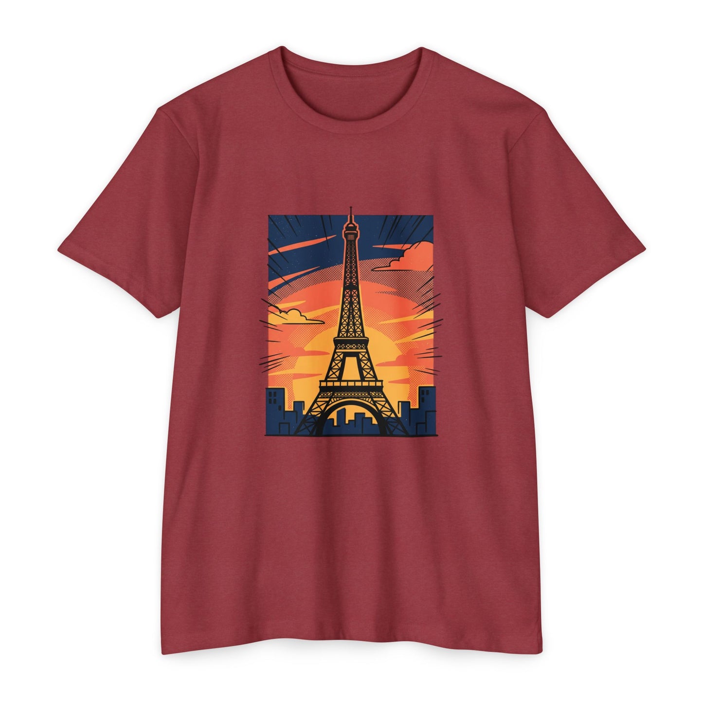 Vintage Paris Eiffel Tower Sunset T‑Shirt
