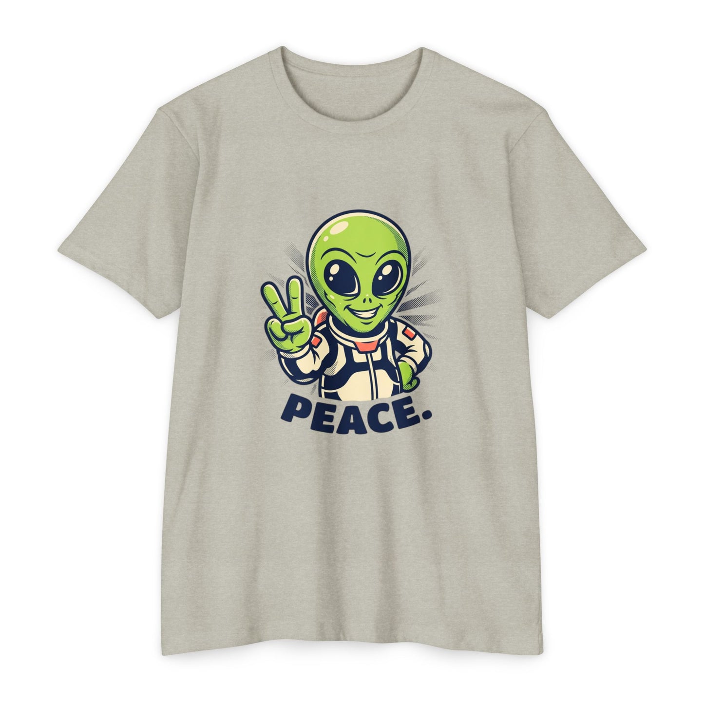 Alien Peace T-Shirt — Cute Green Astronaut Giving Peace Sign