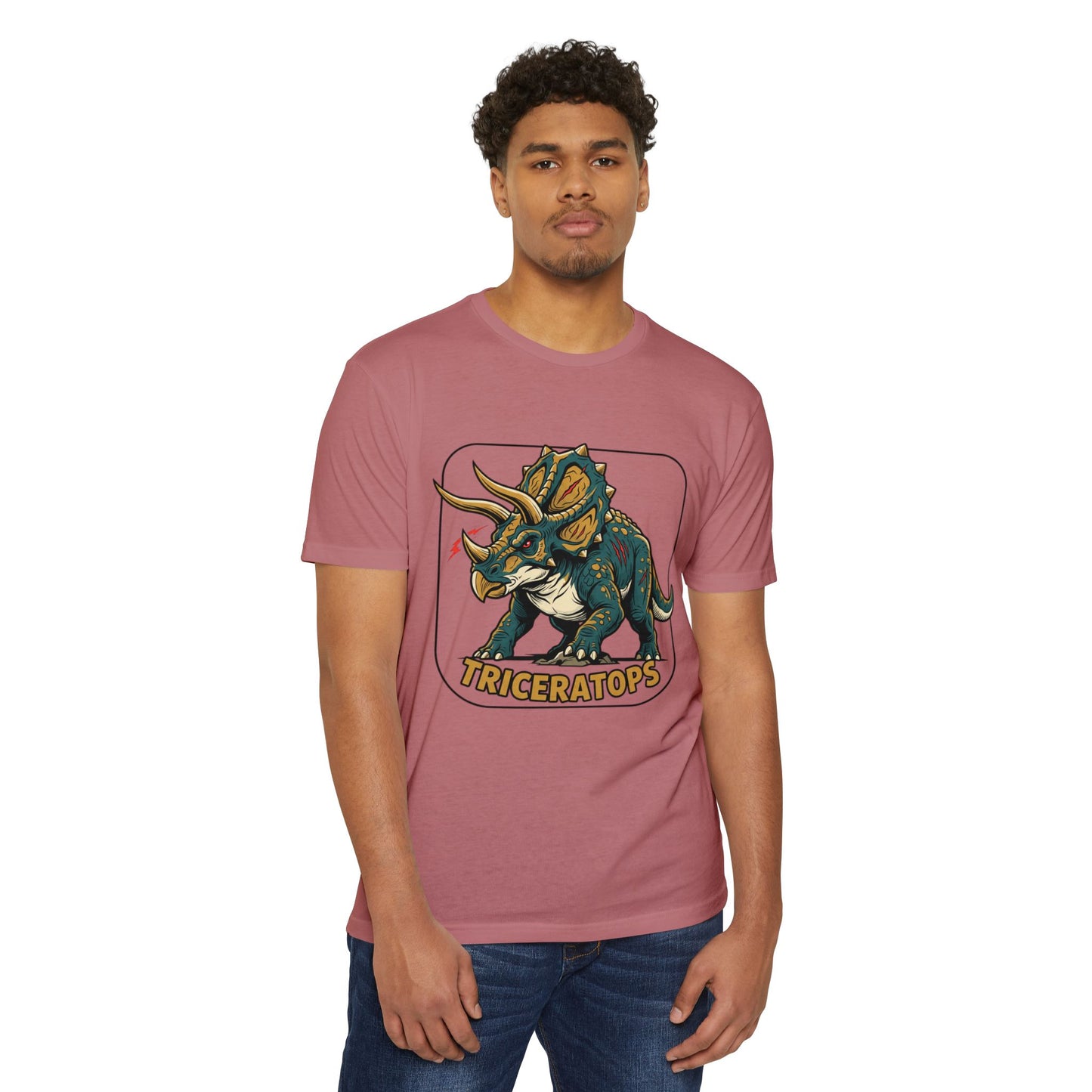 Triceratops Graphic T-Shirt — Retro Dinosaur Tee for Kids & Adults