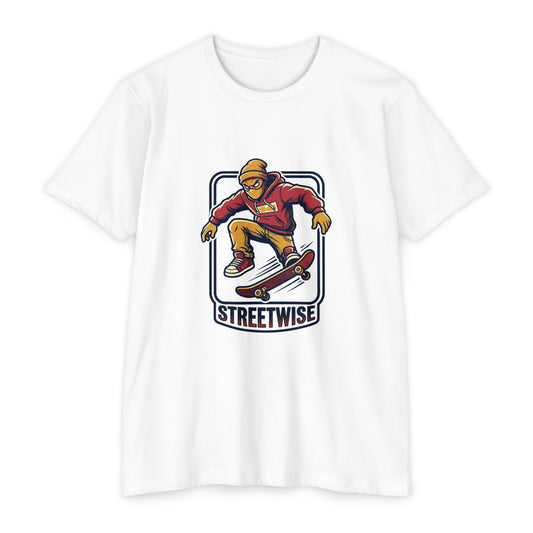 Retro Skateboarder Streetwise T‑Shirt — Vintage Skate Graphic Tee