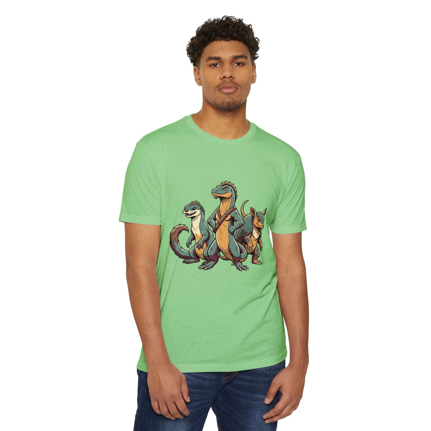 Retro Trio Dino Velociraptor T-Shirt — Cute Cartoon Dino Tee