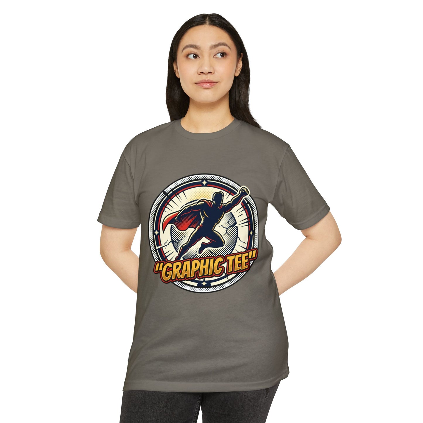 Retro Comic Superhero Cape Graphic Tee