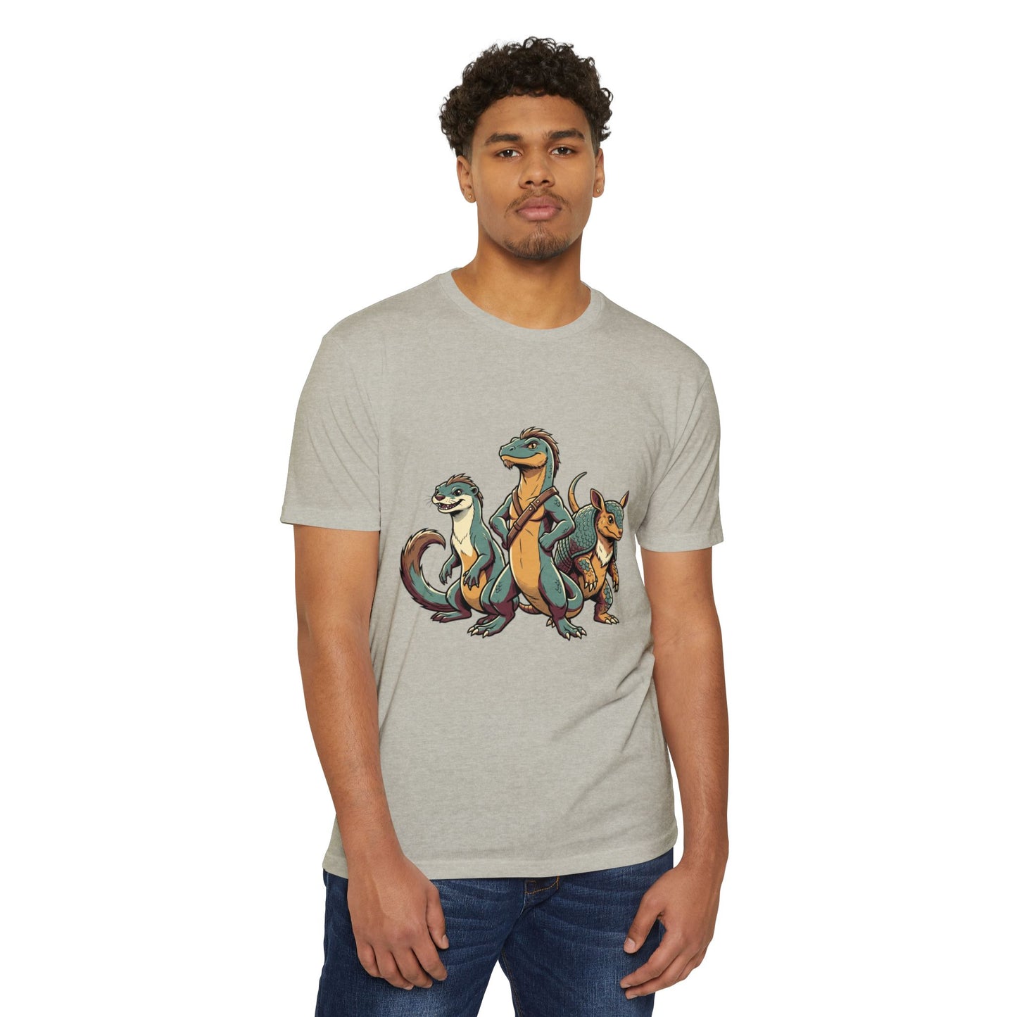 Retro Trio Dino Velociraptor T-Shirt — Cute Cartoon Dino Tee
