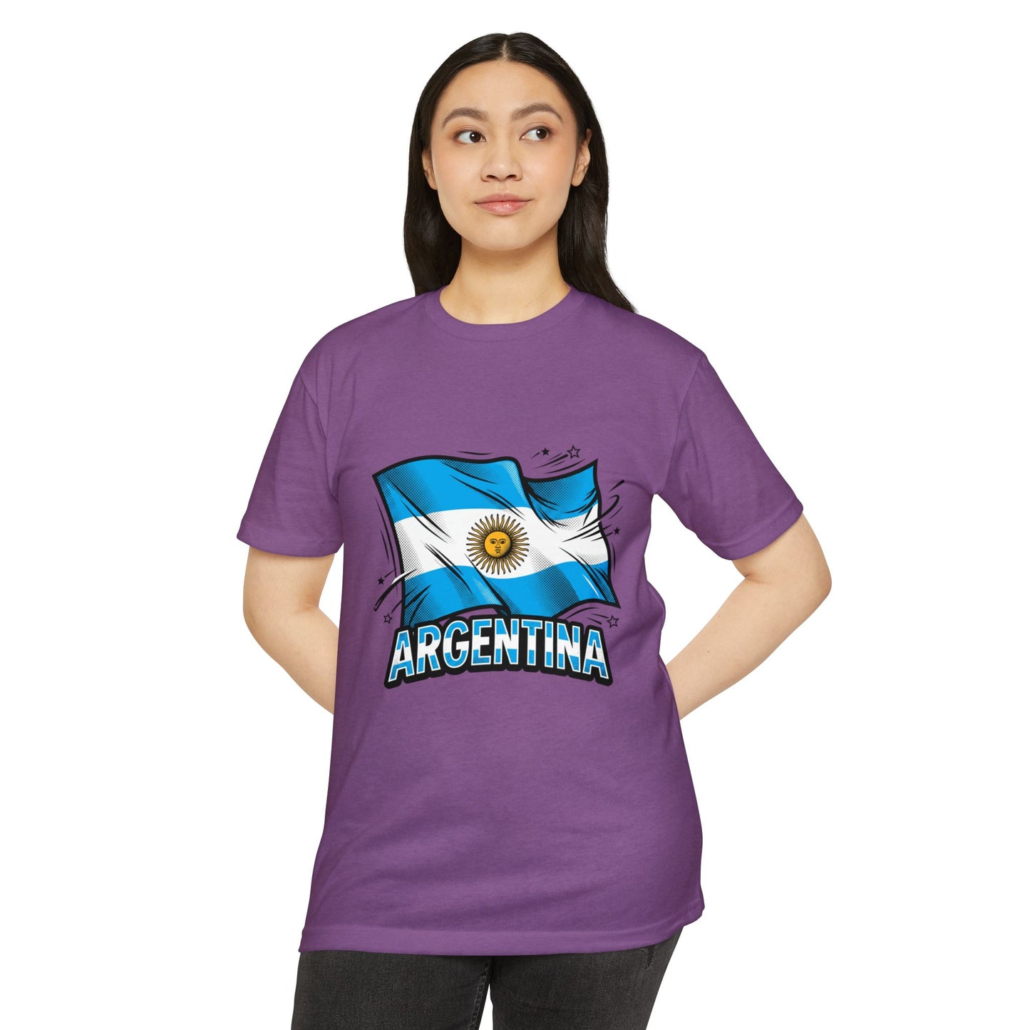 Argentina Flag Waving Graphic T-Shirt