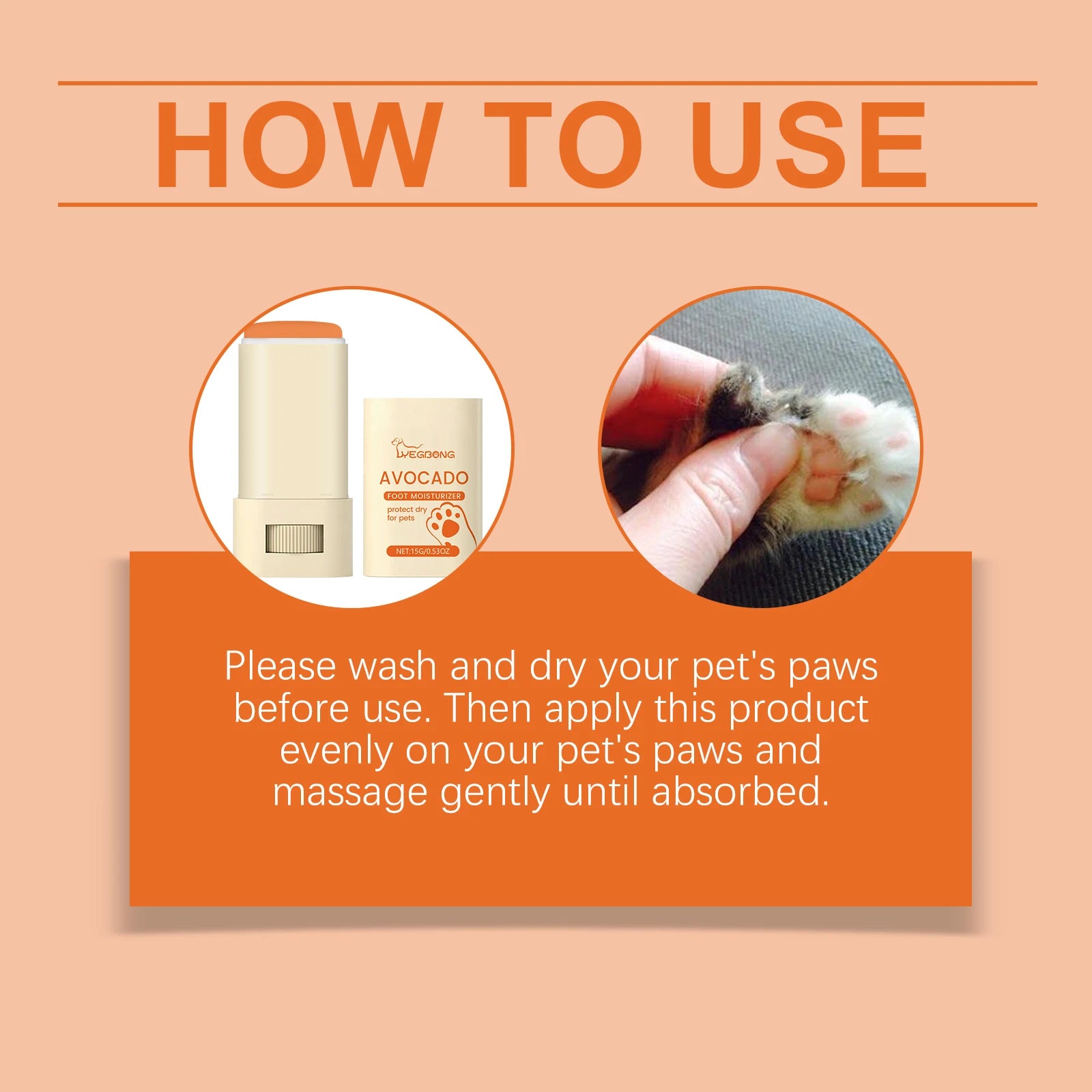 Yegbong Pet Paw Care Cream Nourishing Repair Damaged Skin Anti-chapping Lasting Moisturizing Protect Pet Paw Cream Stick