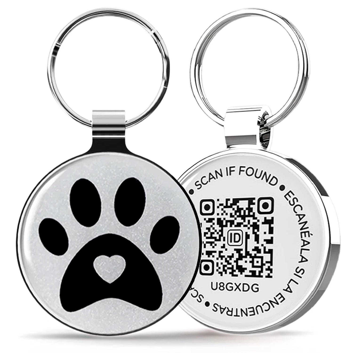 Metal Pet Tag, Easy-to-use Dog Tag with QR Code, Real-time Scan Alerts, Update Record Pet Profile, No Subscription or Fees