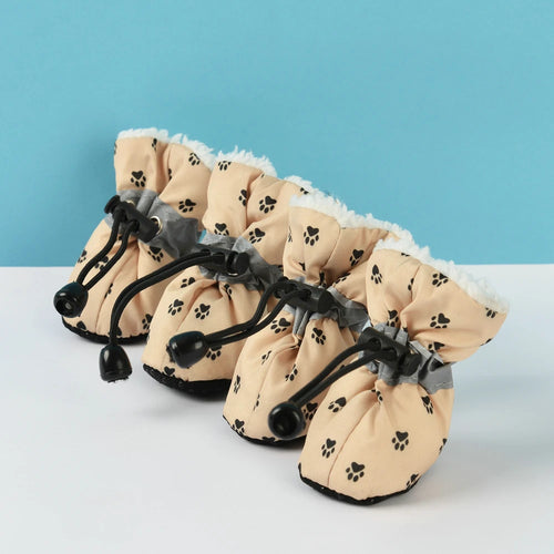 4Pcs Pet Dog Shoes Waterproof Puppy Small Medium Dogs Cat Puppy Socks Warm Snow Anti-slip Boots Pet Rain Shoes Yorkie Sneakers