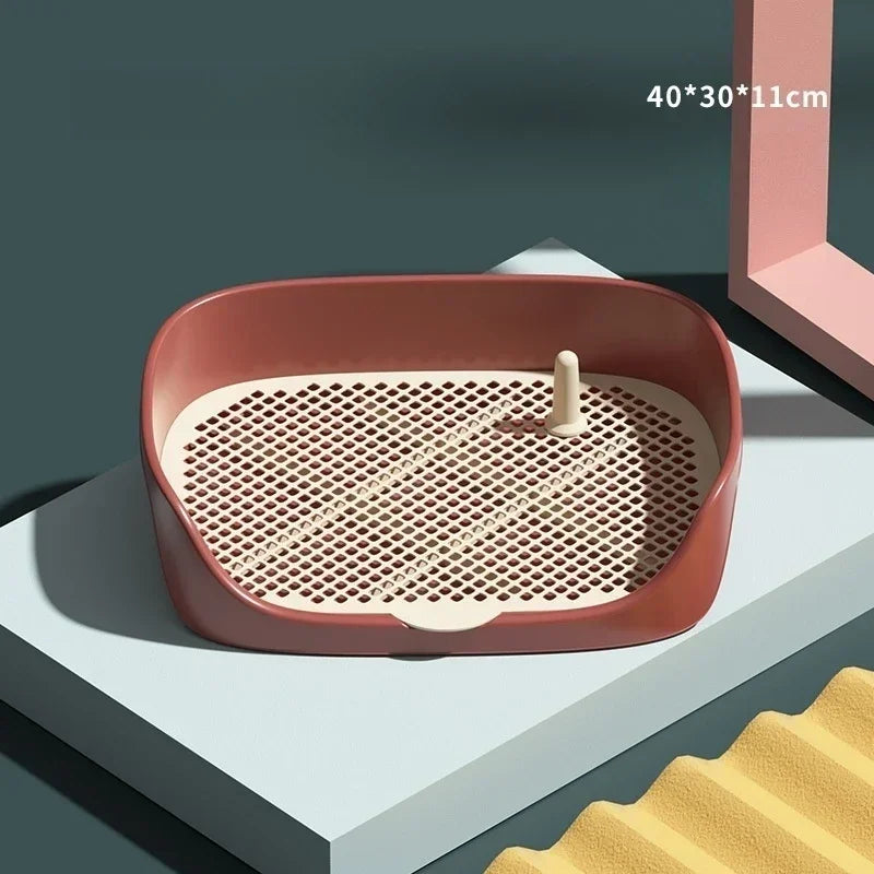 Portable Pet Toilet Training Kit Plastic with Pillar Includes Toilet Mat/Potty Tray/Pee Pad Dog Urinary Trainer Potty Training