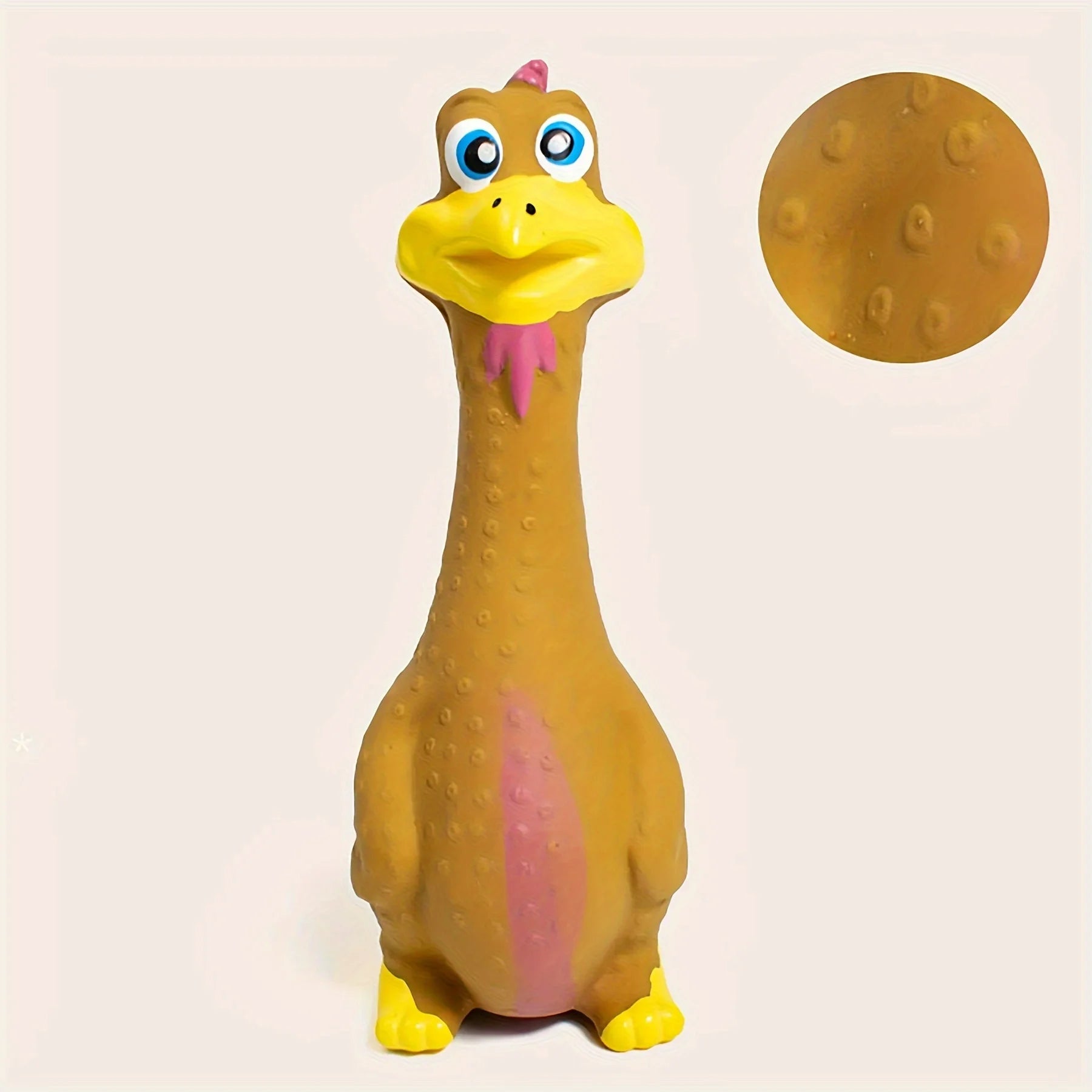 Pet Dog Sound Toy - Screaming Standing Chicken and Big-Mouthed Duck, Latex Squeaky Teething Dog Toy