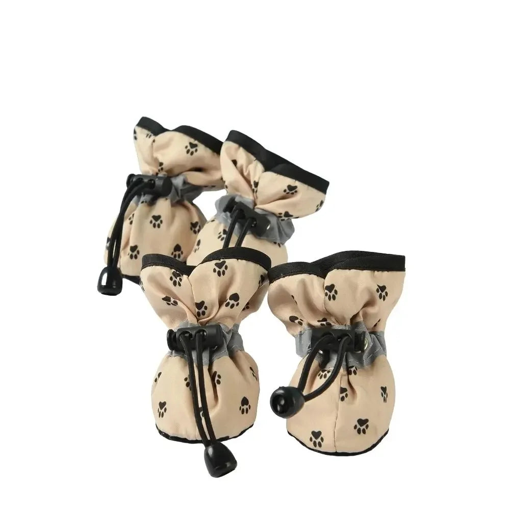 4Pcs Pet Dog Shoes Waterproof Puppy Small Medium Dogs Cat Puppy Socks Warm Snow Anti-slip Boots Pet Rain Shoes Yorkie Sneakers