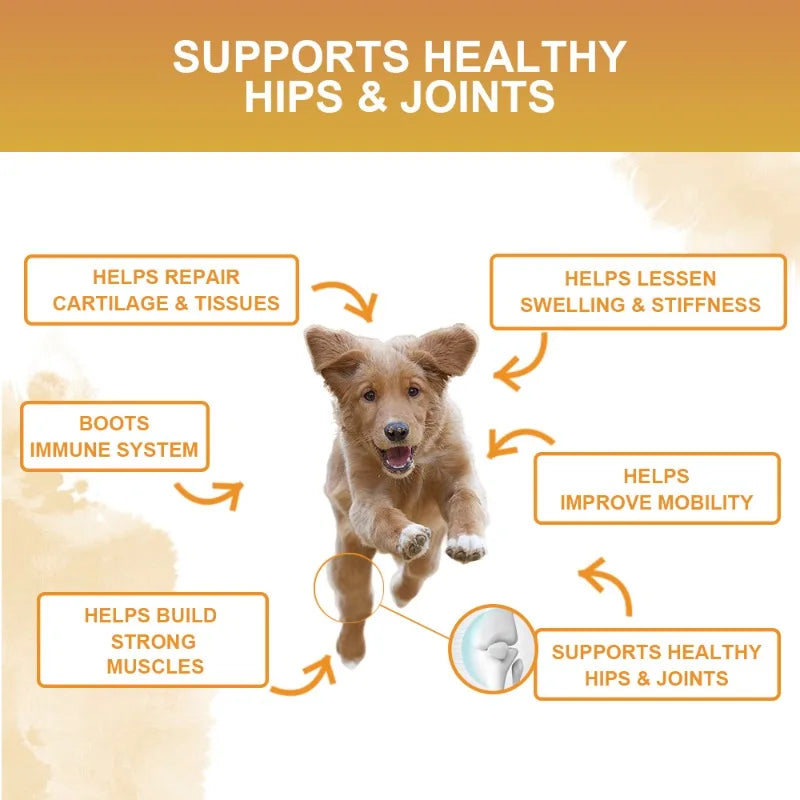 Hip and Joint Supplement for Dogs with Glucosamine, Chondroitin & MSM - Duck Flavor Joint Care Chews(Duck)