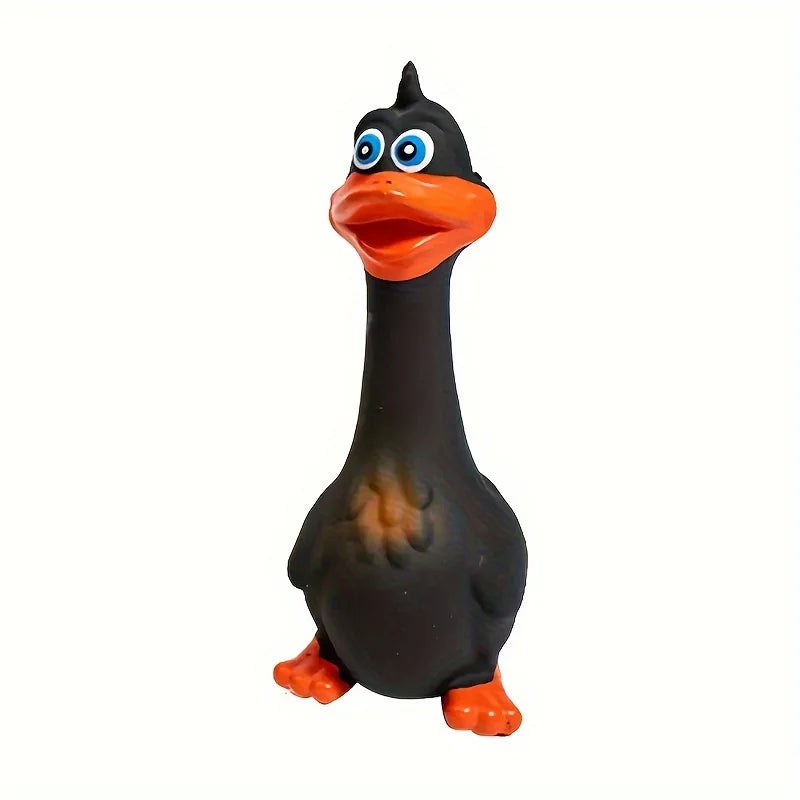 Pet Dog Sound Toy - Screaming Standing Chicken and Big-Mouthed Duck, Latex Squeaky Teething Dog Toy