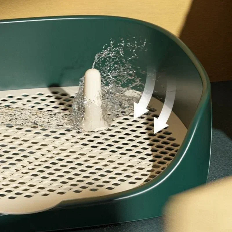 Portable Pet Toilet Training Kit Plastic with Pillar Includes Toilet Mat/Potty Tray/Pee Pad Dog Urinary Trainer Potty Training