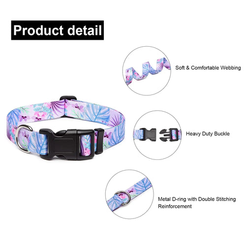 Adjustable Dog Collar Pet Collar for Small Medium Large Dog Walking Collars Flower Style Puppy Cat Collar Pet Supplies Pitbull