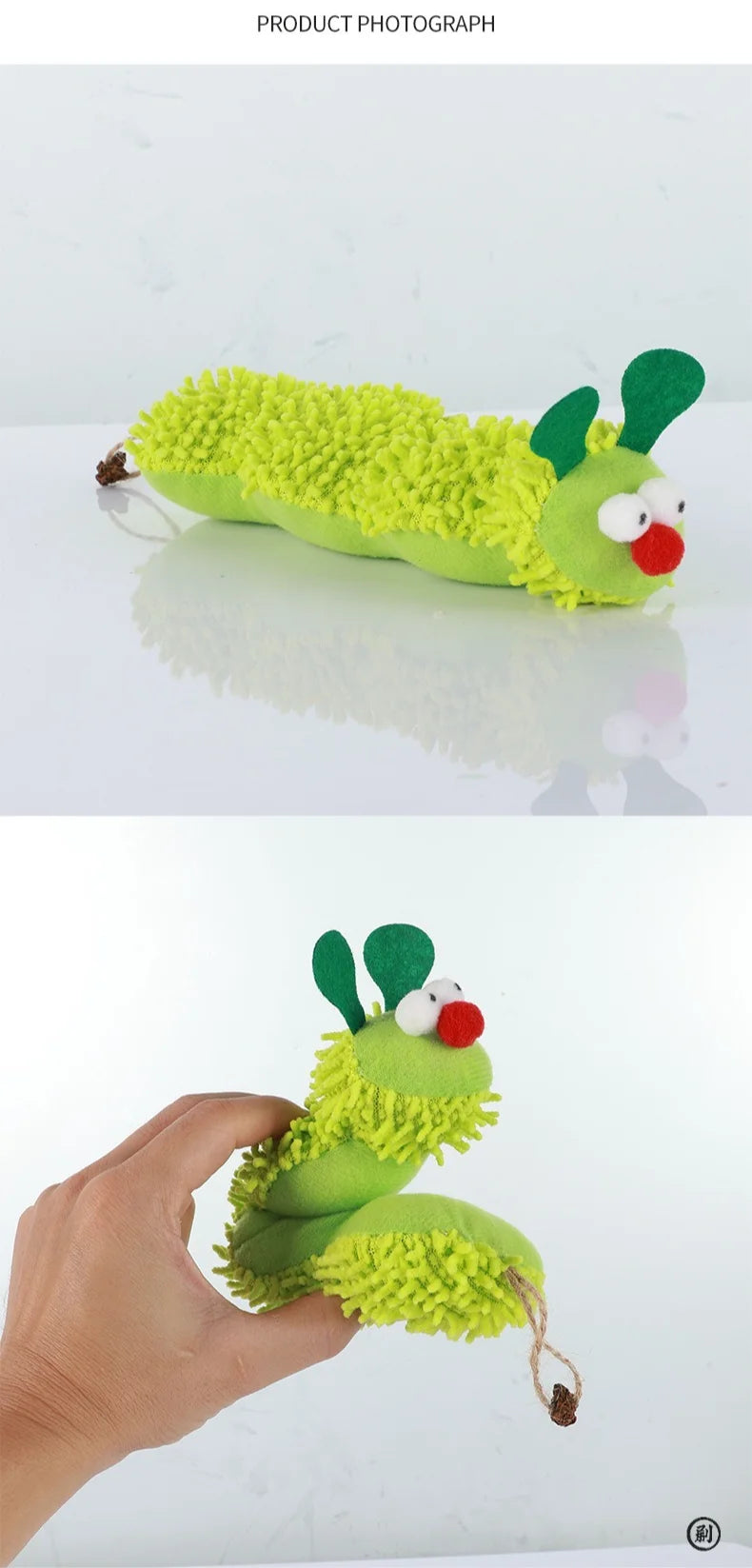 Cat plush toy pet amusing cat to relieve boredom interactive scratch-resistant and bite-resistant green animal toy