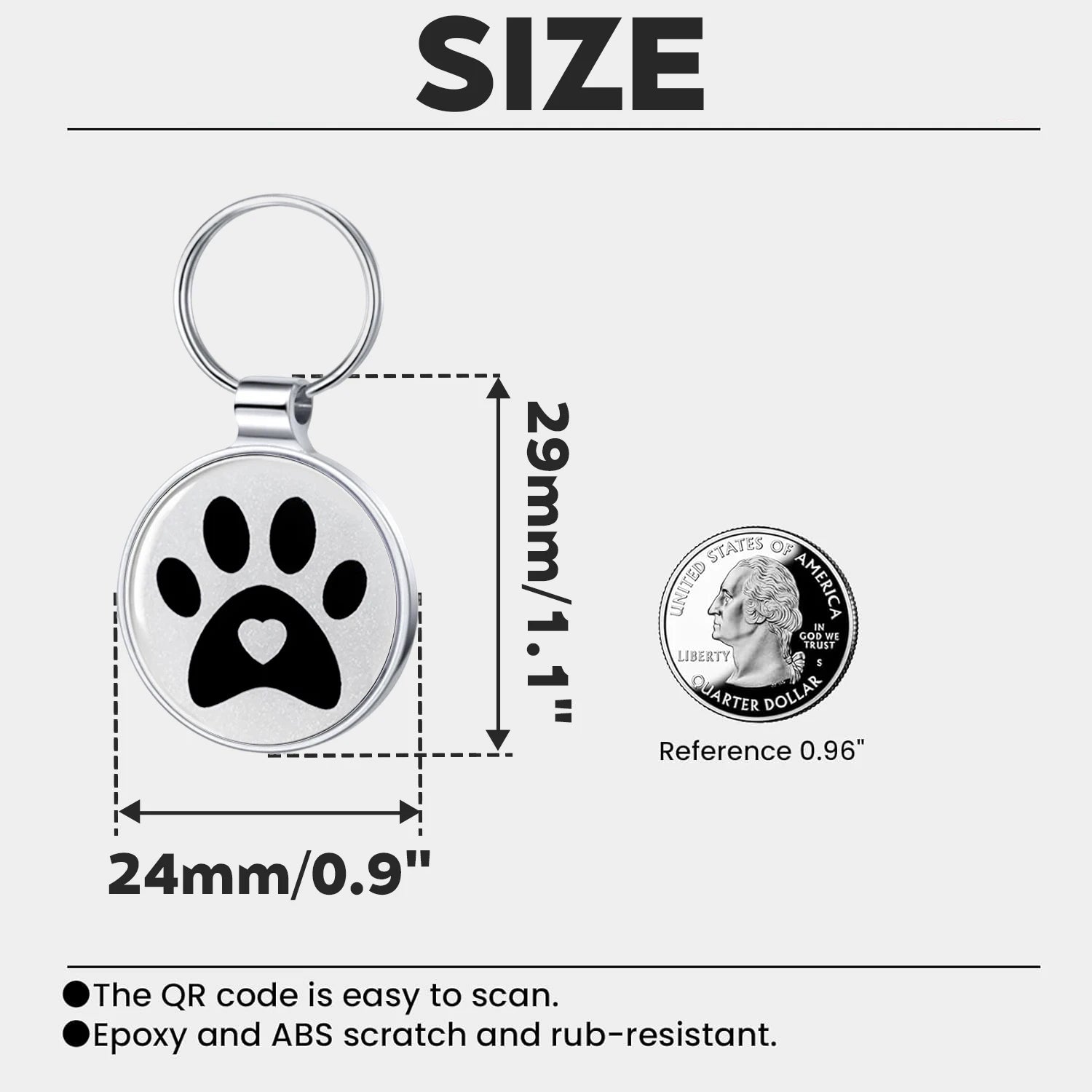 Metal Pet Tag, Easy-to-use Dog Tag with QR Code, Real-time Scan Alerts, Update Record Pet Profile, No Subscription or Fees