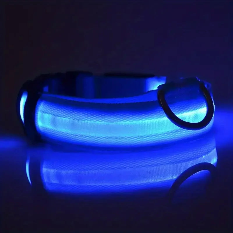 LED Safety Collar For Small And Medium Dogs - Adjustable, Flashing Glow For Night Walking