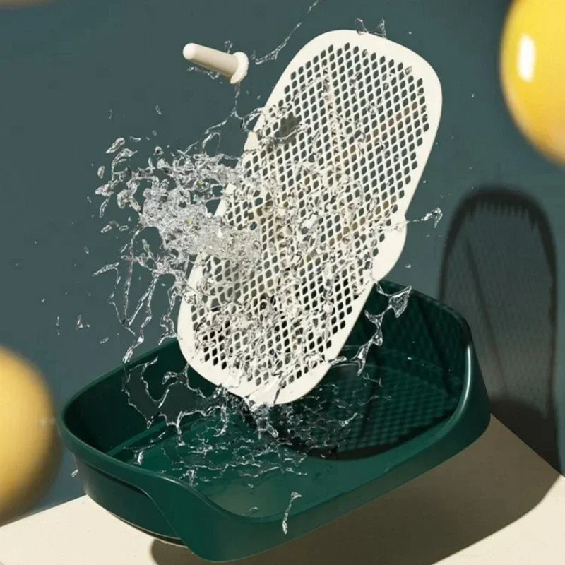 Portable Pet Toilet Training Kit Plastic with Pillar Includes Toilet Mat/Potty Tray/Pee Pad Dog Urinary Trainer Potty Training