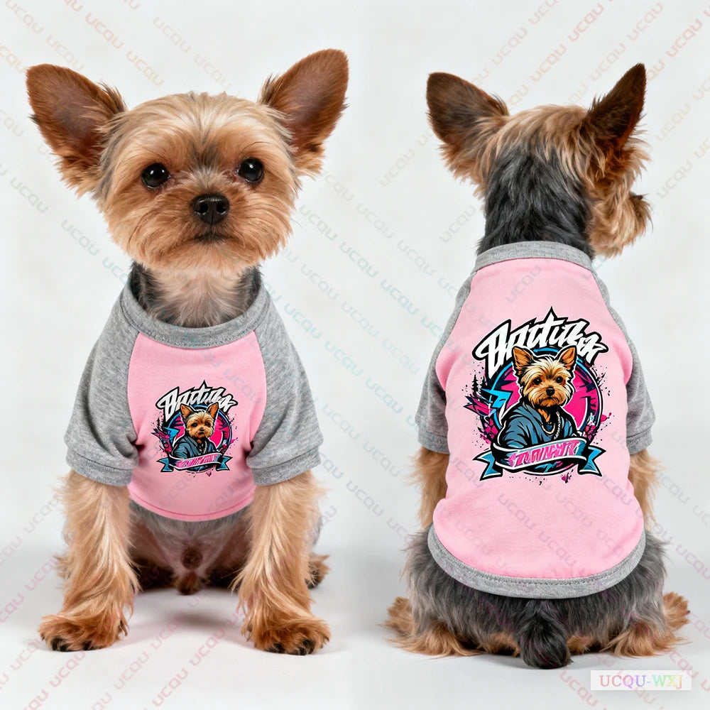 Pet Autumn Clothing Dog T-Shirts Vest Fashion Trend Design Fresh And Cute Exclusive For Cute Pets Quick Drying And Breathable