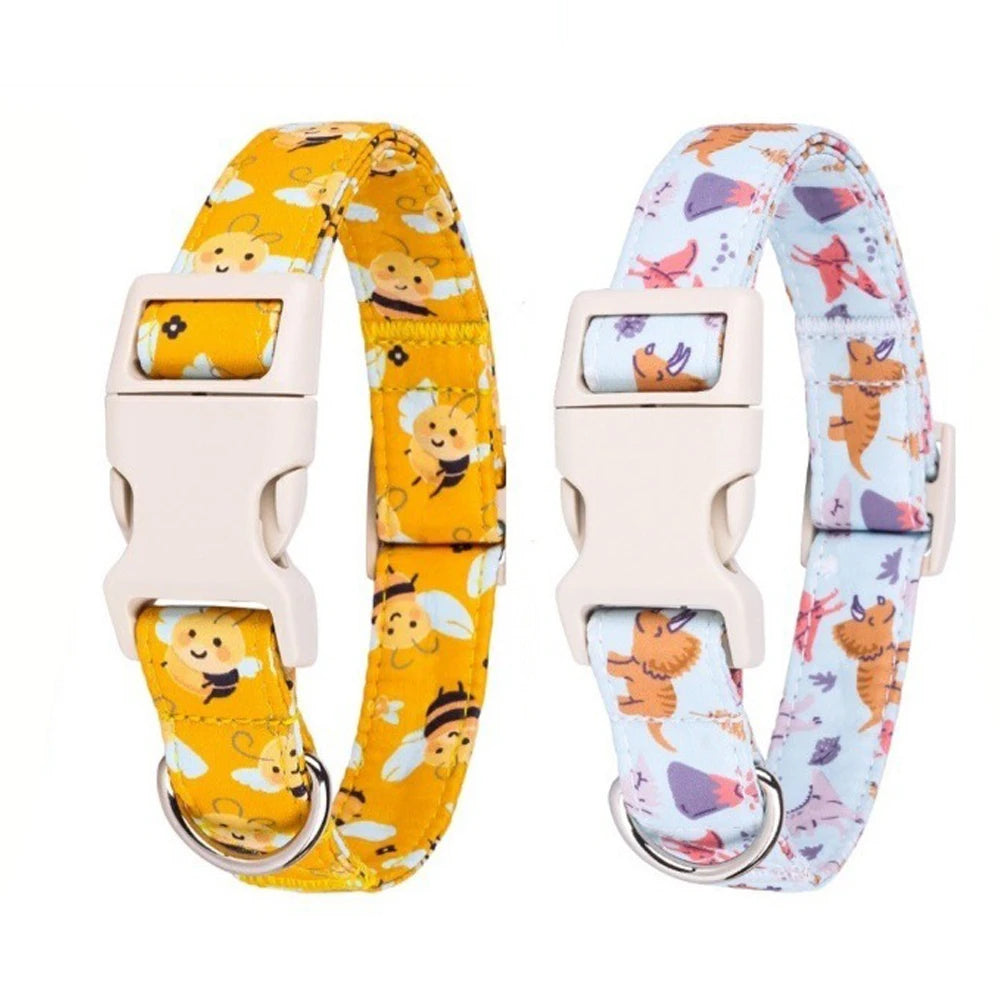 100% True Cotton Fabric Pet Collar Adjustable Safety Cotton Collar For Dog Cat Puppy Kitten Pet Accessories