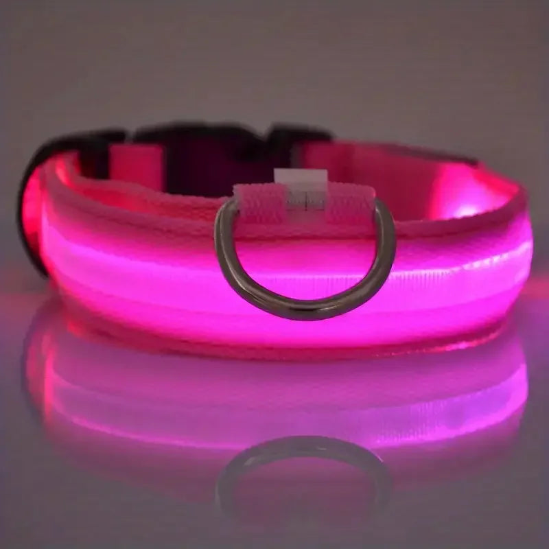 LED Safety Collar For Small And Medium Dogs - Adjustable, Flashing Glow For Night Walking