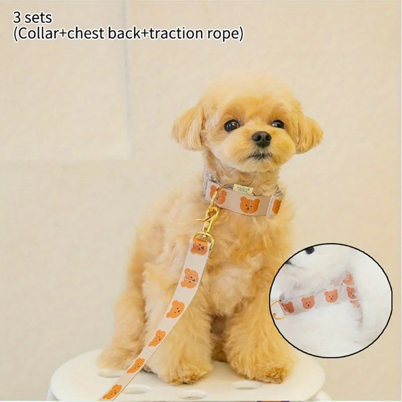 Pet collar, V-neck, cat, dog leash, dog walking decoration, cute, soft, durable