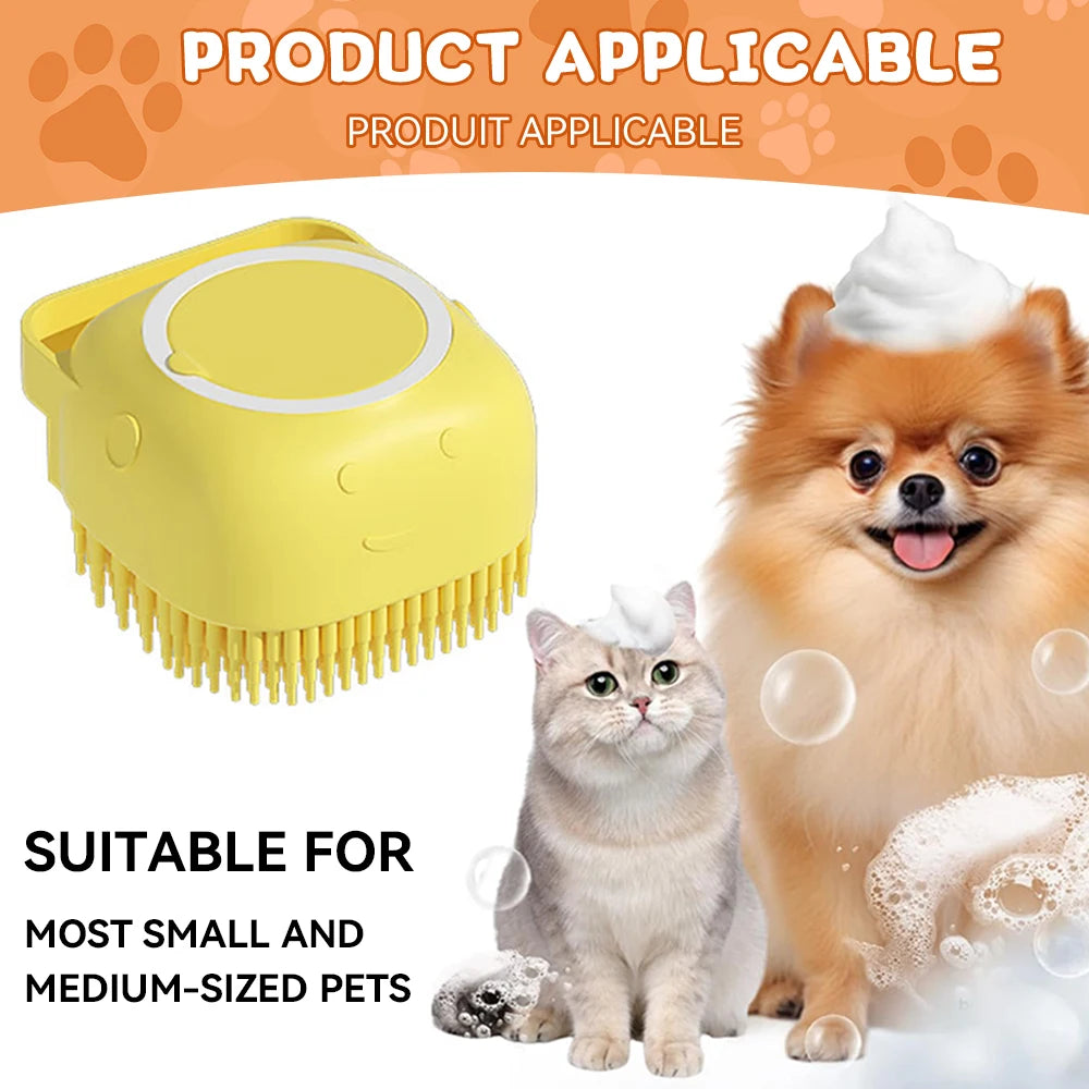 Pet bath brush, massage brush, shampoo, body wash dispenser, dog and cat shower, beauty tools