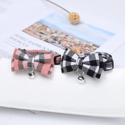 1PC Cute Cat Collar Small Puppy Cat Dog Collars Bow Kitten Collar Bowknot Necklace with Bell for Dog Cat Chihuahua Pet Supplies