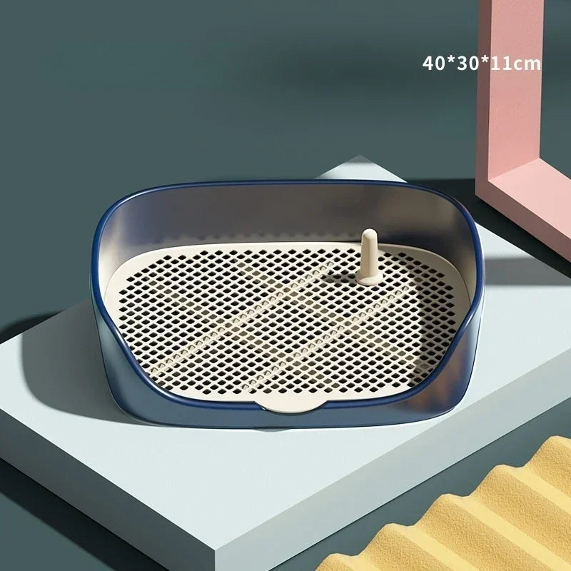 Portable Pet Toilet Training Kit Plastic with Pillar Includes Toilet Mat/Potty Tray/Pee Pad Dog Urinary Trainer Potty Training