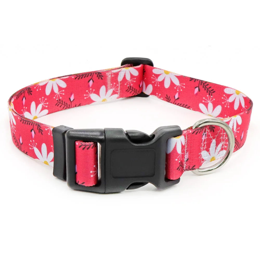 Adjustable Dog Collar Pet Collar for Small Medium Large Dog Walking Collars Flower Style Puppy Cat Collar Pet Supplies Pitbull