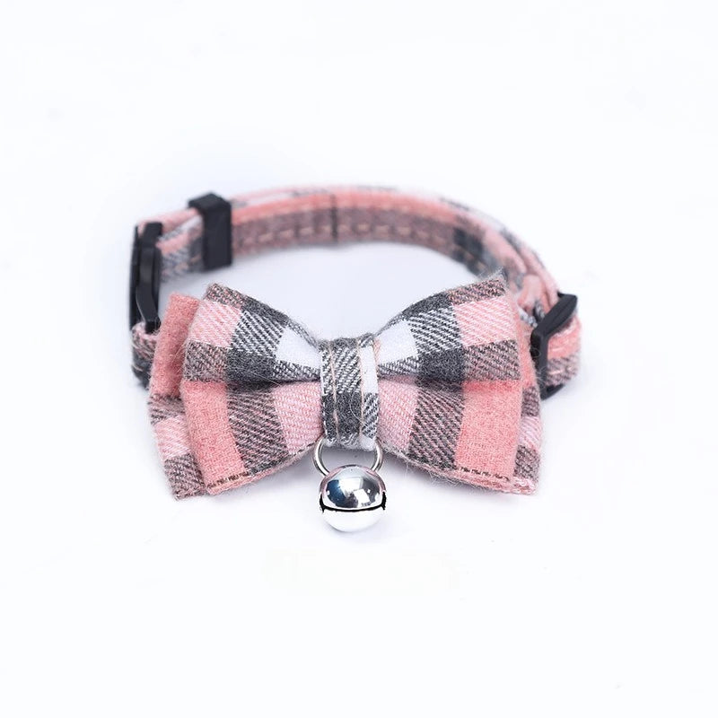 1PC Cute Cat Collar Small Puppy Cat Dog Collars Bow Kitten Collar Bowknot Necklace with Bell for Dog Cat Chihuahua Pet Supplies