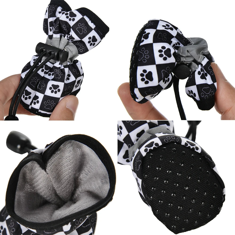 4Pcs Pet Dog Shoes Waterproof Puppy Small Medium Dogs Cat Puppy Socks Warm Snow Anti-slip Boots Pet Rain Shoes Yorkie Sneakers