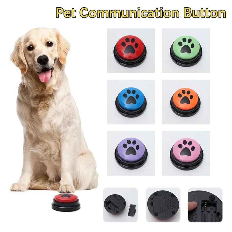 Pet Communication Button Dog Sound Box Training Talking Toys Long Lasting Battery Life Recording Speaker Squeeze Give Voice