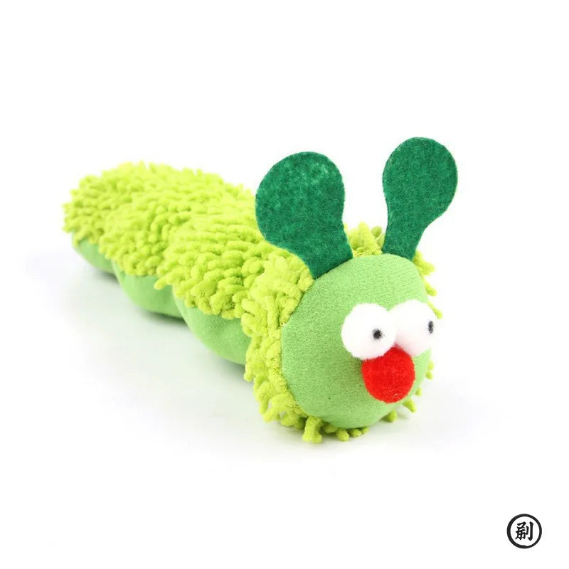 Cat plush toy pet amusing cat to relieve boredom interactive scratch-resistant and bite-resistant green animal toy