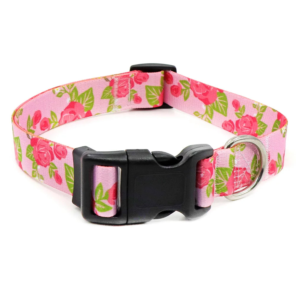Adjustable Dog Collar Pet Collar for Small Medium Large Dog Walking Collars Flower Style Puppy Cat Collar Pet Supplies Pitbull