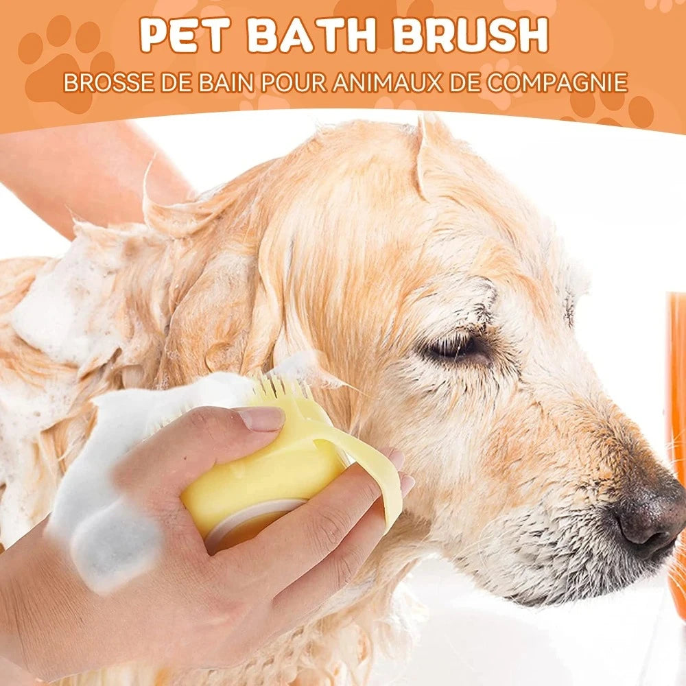 Pet bath brush, massage brush, shampoo, body wash dispenser, dog and cat shower, beauty tools
